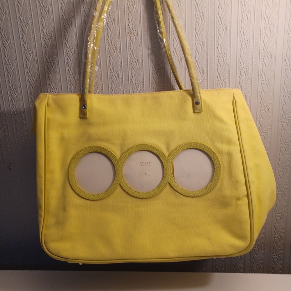 Large Tote Purse Handbag Beach Bag 12x17 With Photo Frames
